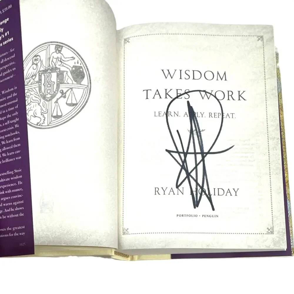 Ryan Holiday Wisdom Takes Work Signed 1st Printing Hardcover NYT Bestseller